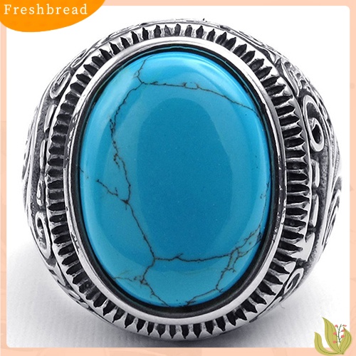 &lt; Freshbread &gt; Cincin Pita Ukir Stainless Steel Klasik Gaya Vintage Klasik Pria