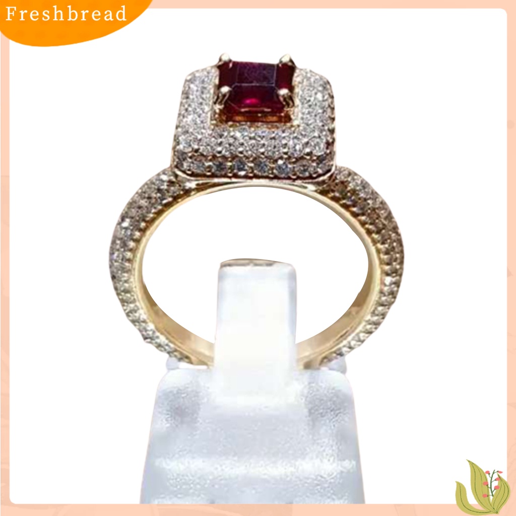 &lt; Freshbread &gt; Cincin Penuh Berlian Imitasi Bertatahkan Indah Jari Band Perempuan Fashion Perhiasan Hadiah Untuk Pernikahan