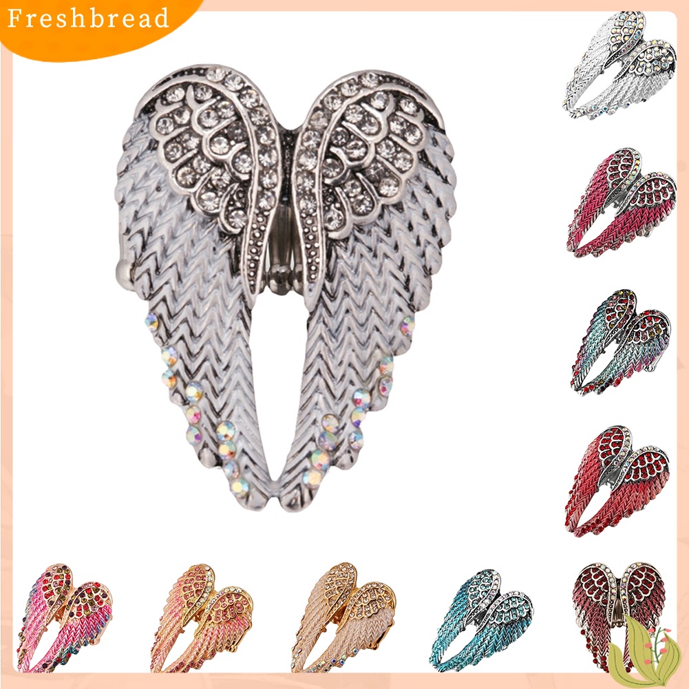 &lt; Freshbread &gt; Lady Fashion Multicolor Berlian Imitasi Sayap Malaikat Pesona Cincin Jari Perhiasan Hadiah