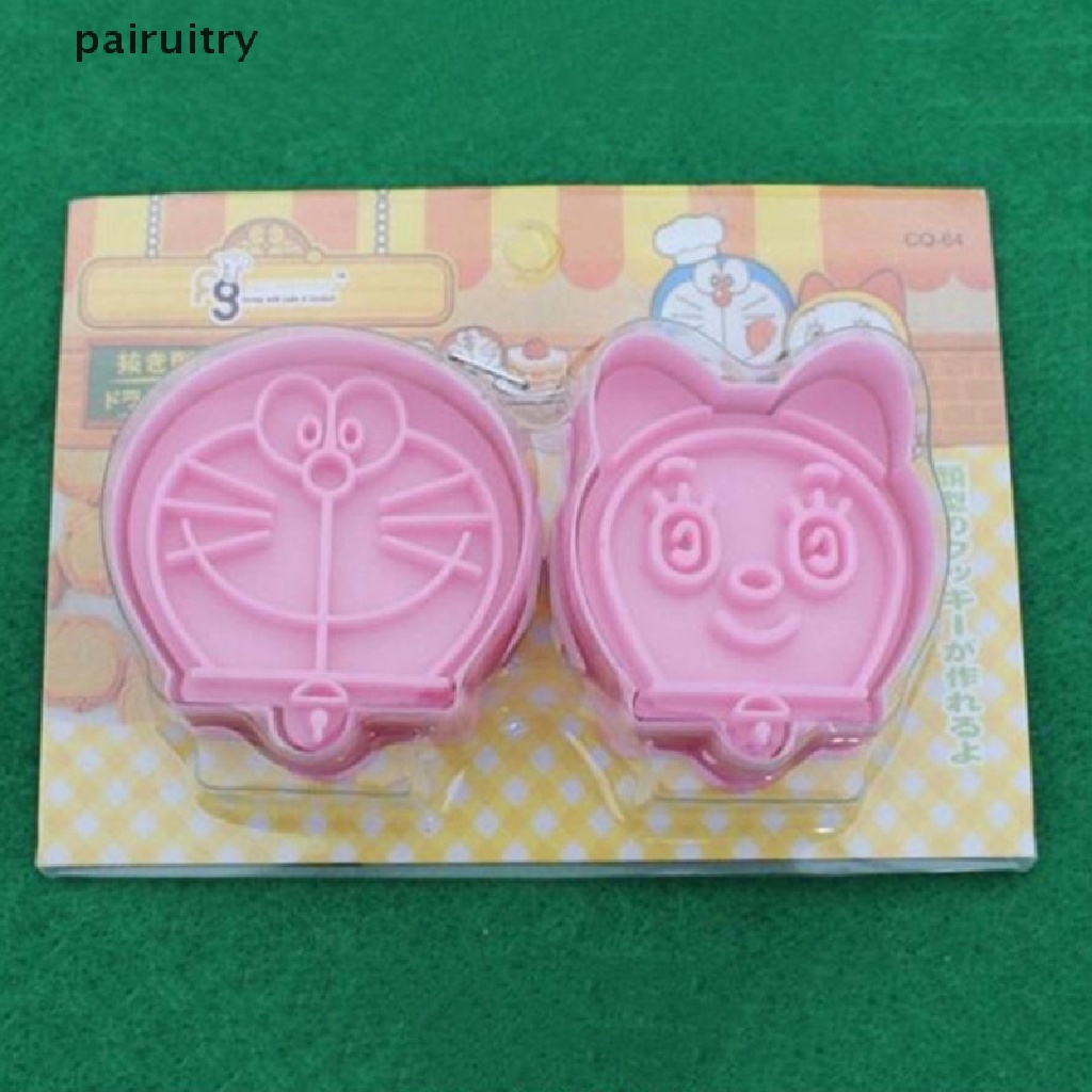 Prt 2pcs/set Jingle Cats Dan Doraemon Cookies Cutter/Alat Perangko Plastik Food Grade PRT