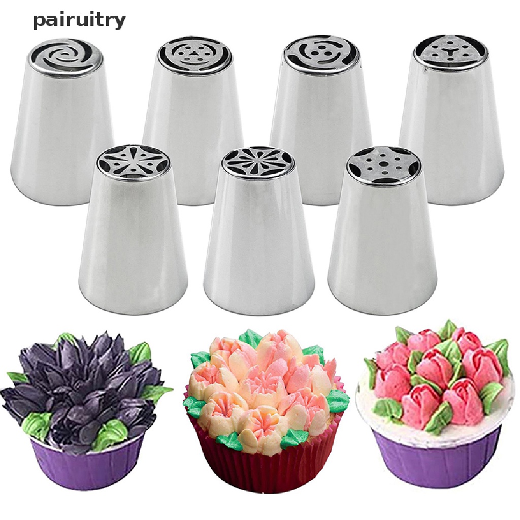 Prt7/11pcs/set Spuit Piping Icing Tulip Rusia Alat Kue Stainless Steel PRT