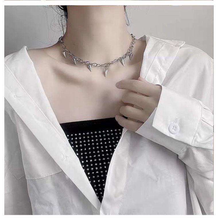 Baru Logam Punk Gothic Harajuku Choker Kalung Spike Rivet Kalung Wanita Pria Berlebihan Rock Choker Perhiasan Hadiah