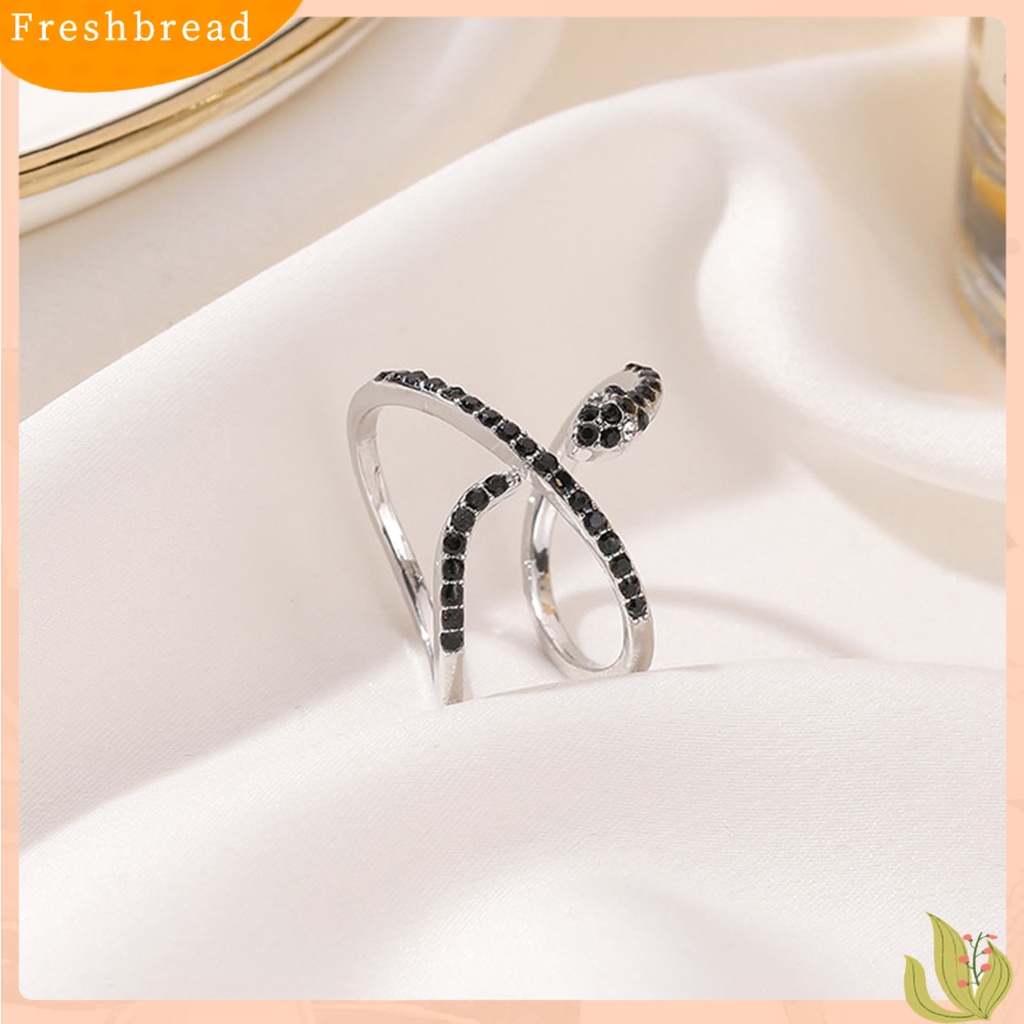 &lt; Freshbread &gt; Wanita Bentuk Ular Sederhana Adjustable Punk Jari Cincin Perhiasan Aksesori