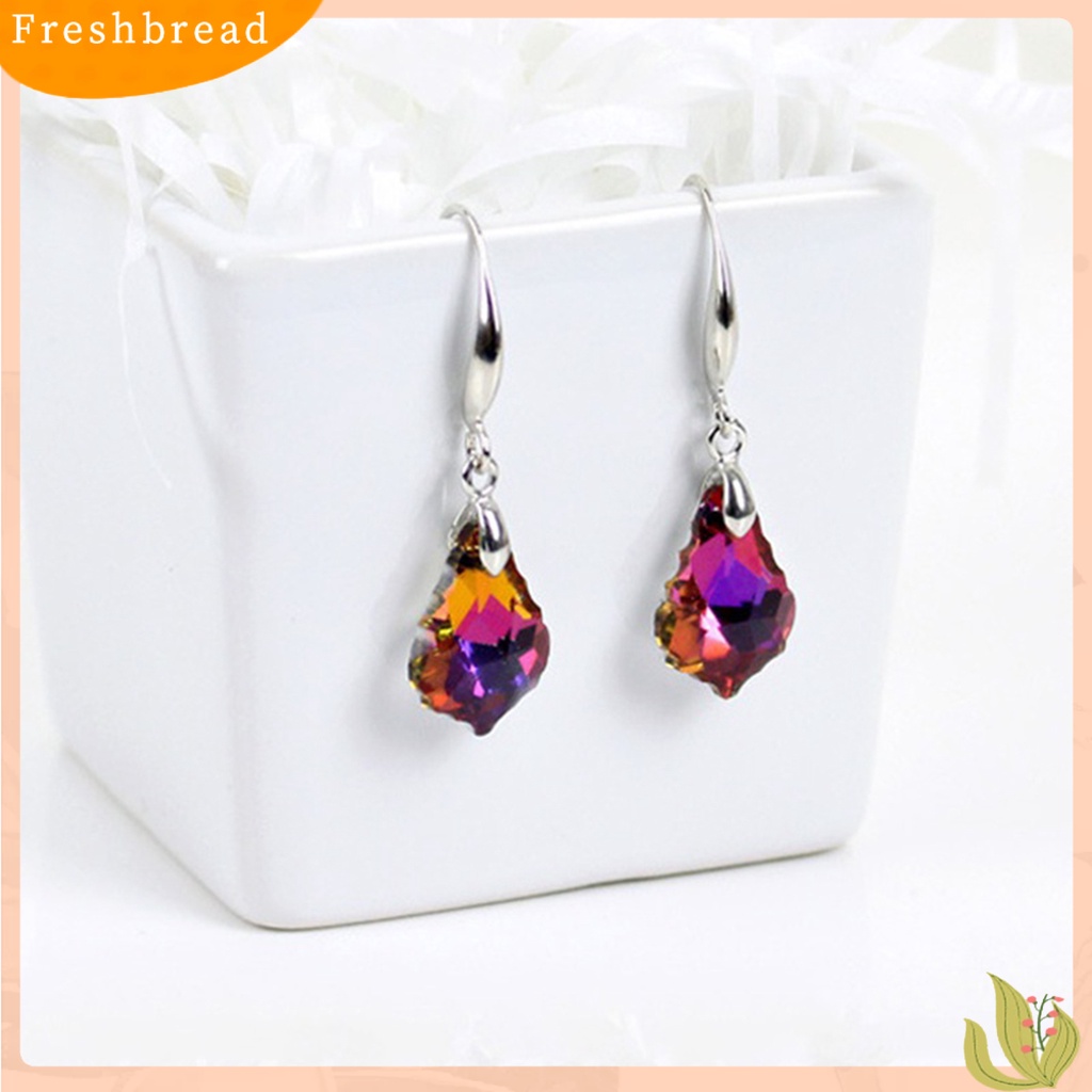 < Freshbread > 1pasang Anting Menjuntai Nyaman Dipakai Kait Telinga Wanita Kristal Imitasi Tahan Aus Untuk Perjamuan