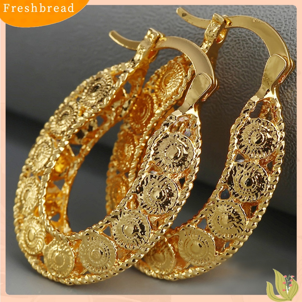 &lt; Freshbread &gt; Berlebihan Wanita Berongga Hoop Anting Pertunangan Pernikahan Pengantin Perhiasan Hadiah