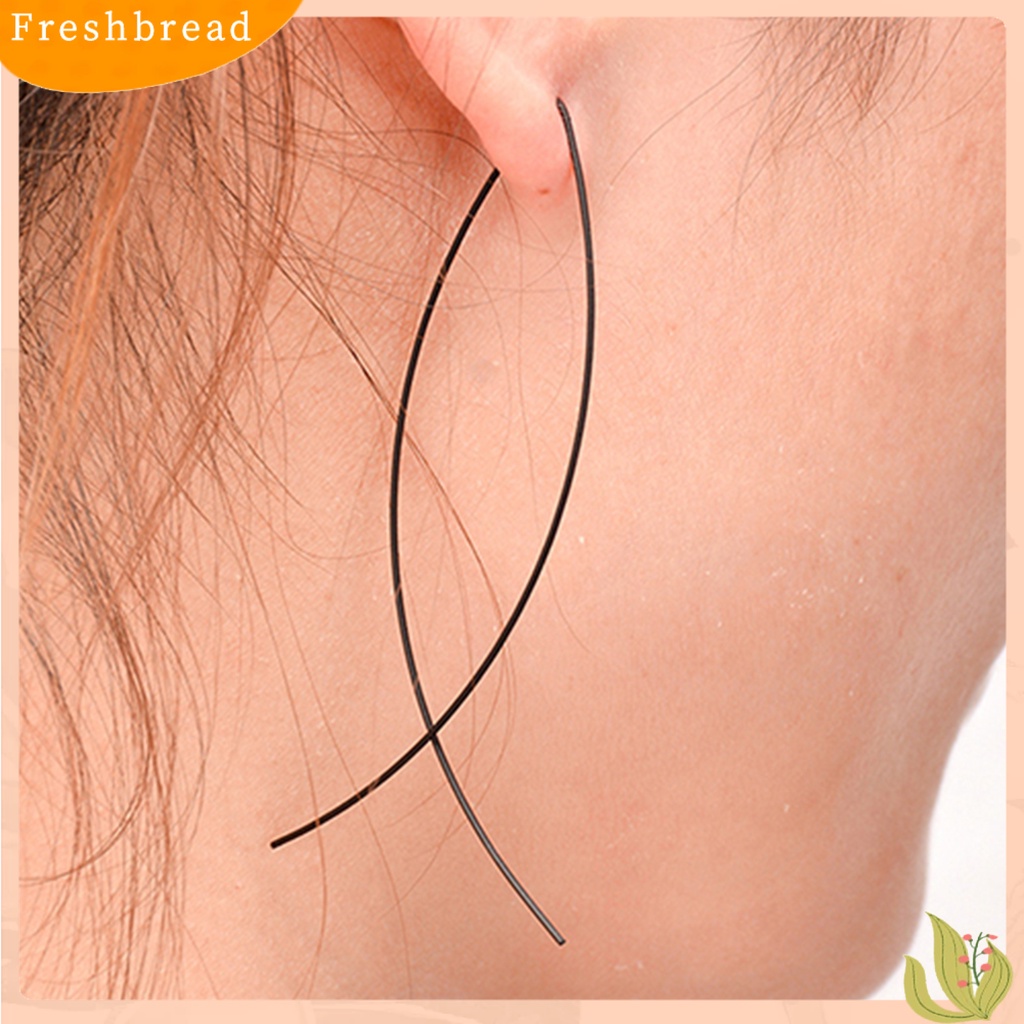 &lt; Freshbread &gt; 1pasang Anting Menjuntai All-match Bentuk Ikan Elegan Warna Solid Untuk Pacaran