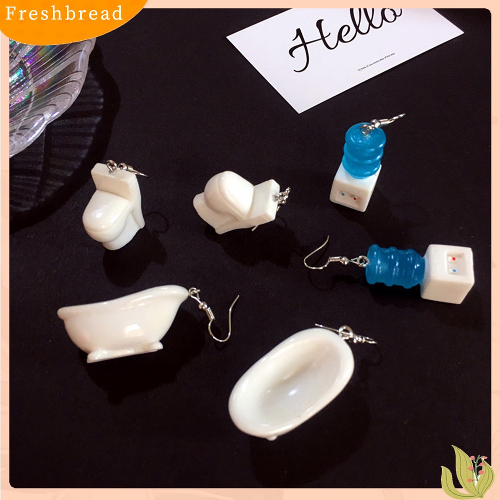 &lt; Freshbread &gt; Lucu Wanita Bathtub Closestool Dispenser Air Menjuntai Kait Anting Perhiasan Hadiah