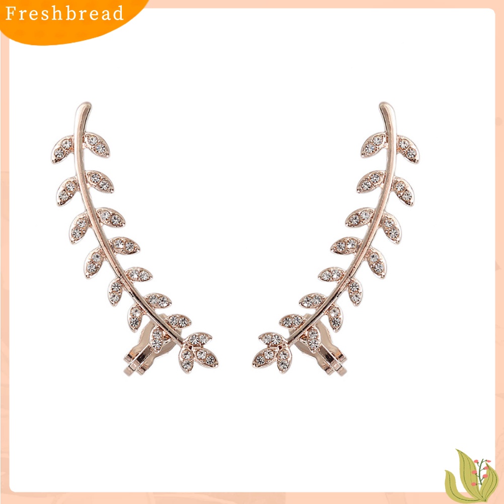 &lt; Freshbread &gt; Lady Mode Cabang Berlian Imitasi Pesona Stud Earrings Perhiasan Pernikahan Ear Jacket