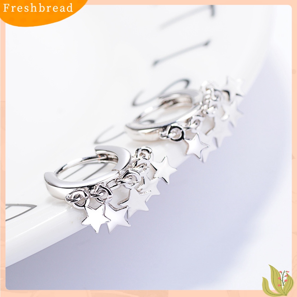 &lt; Freshbread &gt; Woman Fashion Golden Star Rumbai Hoop Earrings Ear Stud Perhiasan Hadiah Aksesori