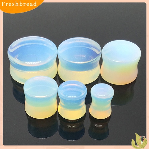 &lt; Freshbread &gt; 1pc 5-18mm Opalite Double Flared Saddle Gauges Ear Plug Tindik Tandu Keren