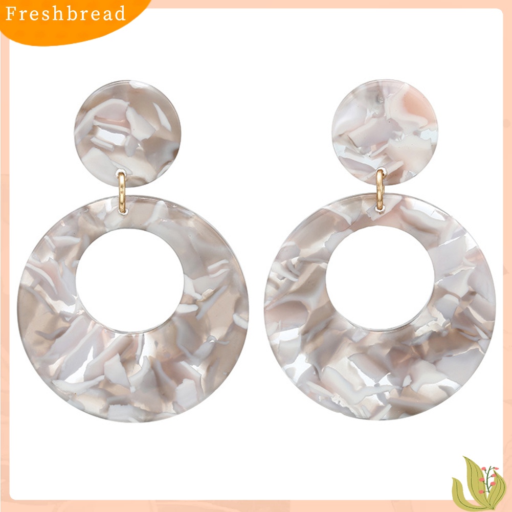 < Freshbread > Vintage Wanita Berongga Bulat Geometris Menjuntai Telinga Stud Anting Pesta Perhiasan Hadiah