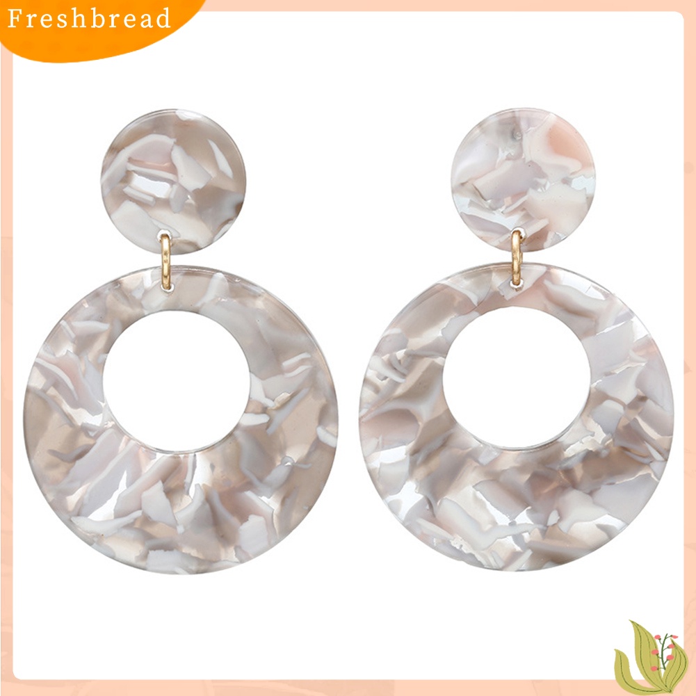 &lt; Freshbread &gt; Vintage Wanita Berongga Bulat Geometris Menjuntai Telinga Stud Anting Pesta Perhiasan Hadiah