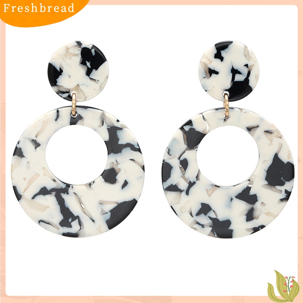 &lt; Freshbread &gt; Vintage Wanita Berongga Bulat Geometris Menjuntai Telinga Stud Anting Pesta Perhiasan Hadiah