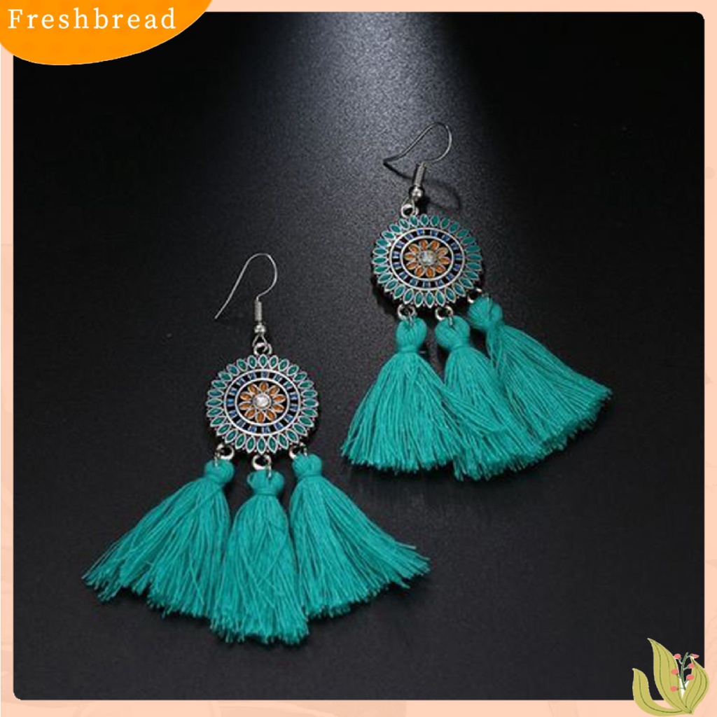 &lt; Freshbread &gt; Anting Bohemian Charming Look Alloy Bunga Matahari Rumbai Menjuntai Perhiasan Earrings Untuk Ulang Tahun