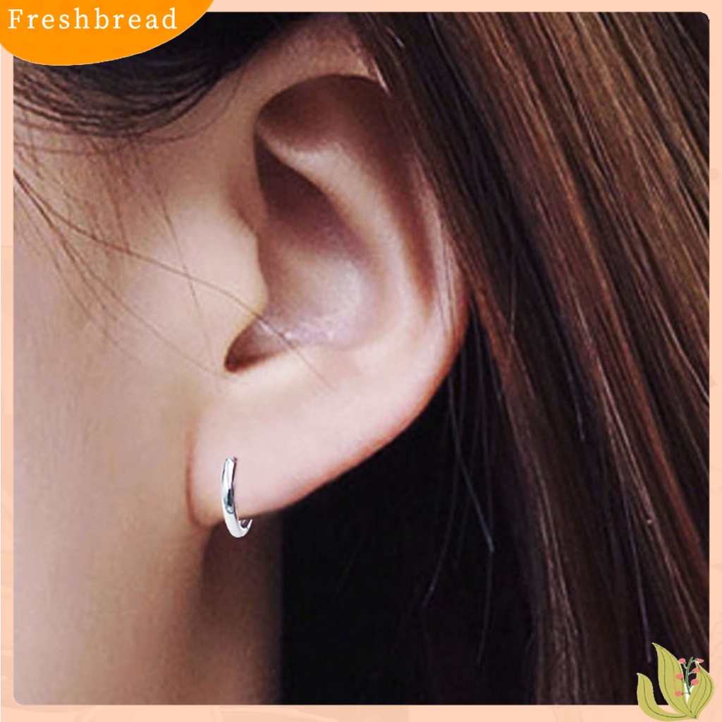 &lt; Freshbread &gt; 1Pc Unisex Anting Hoop All-match Perhiasan Aksesori Tusuk Bulat Anting Sederhana Untuk Belanja