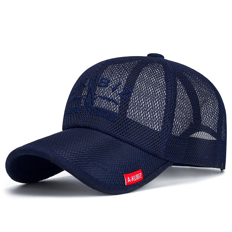 Topi Baseball Mode Untuk Pria A-KUBIZ Surat label Kasual breathability Full mesh cap adjustable Olahraga Luar Ruangan Tabir Surya Snapback Topi Wanita