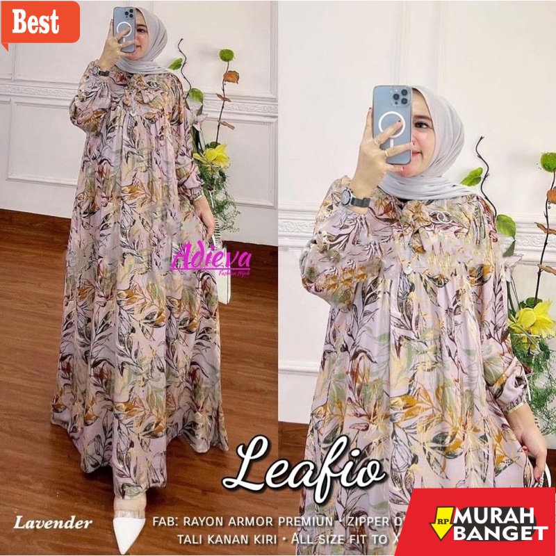 GAMIS SIZE BESAR TERBARU- LEAFIO DRESS ADIEVA - GAMIS JUMBO XL XXL 3XL 4XL 5XL - GAMIS RAYON ARMOR P