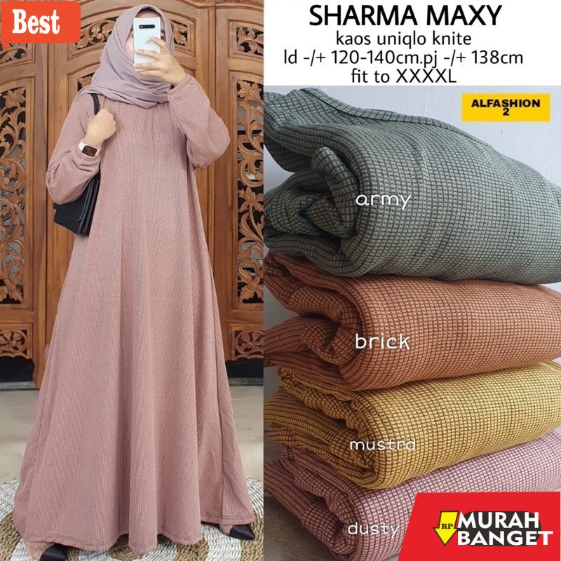GAMIS SIZE BESAR TERBARU- Jumbo Gamis polosan  XXXL Muslimah Terbaru 2021 Kaos Unqilo Ld 120 130 140