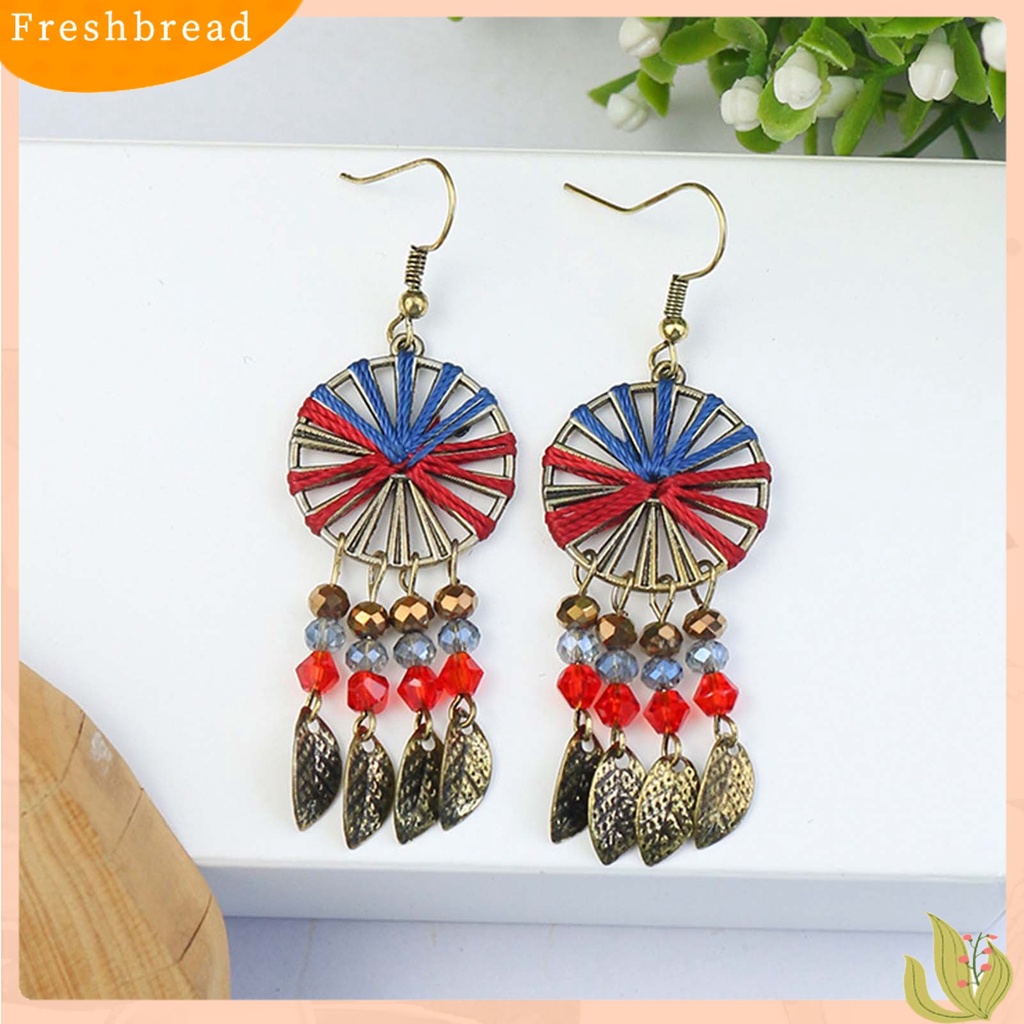 {In Stock} 1pasang Manik-Manik Multicolor Shiny Drop Earrings Bohemian Hollow Vintage Hook Earrings Perhiasan Pesta