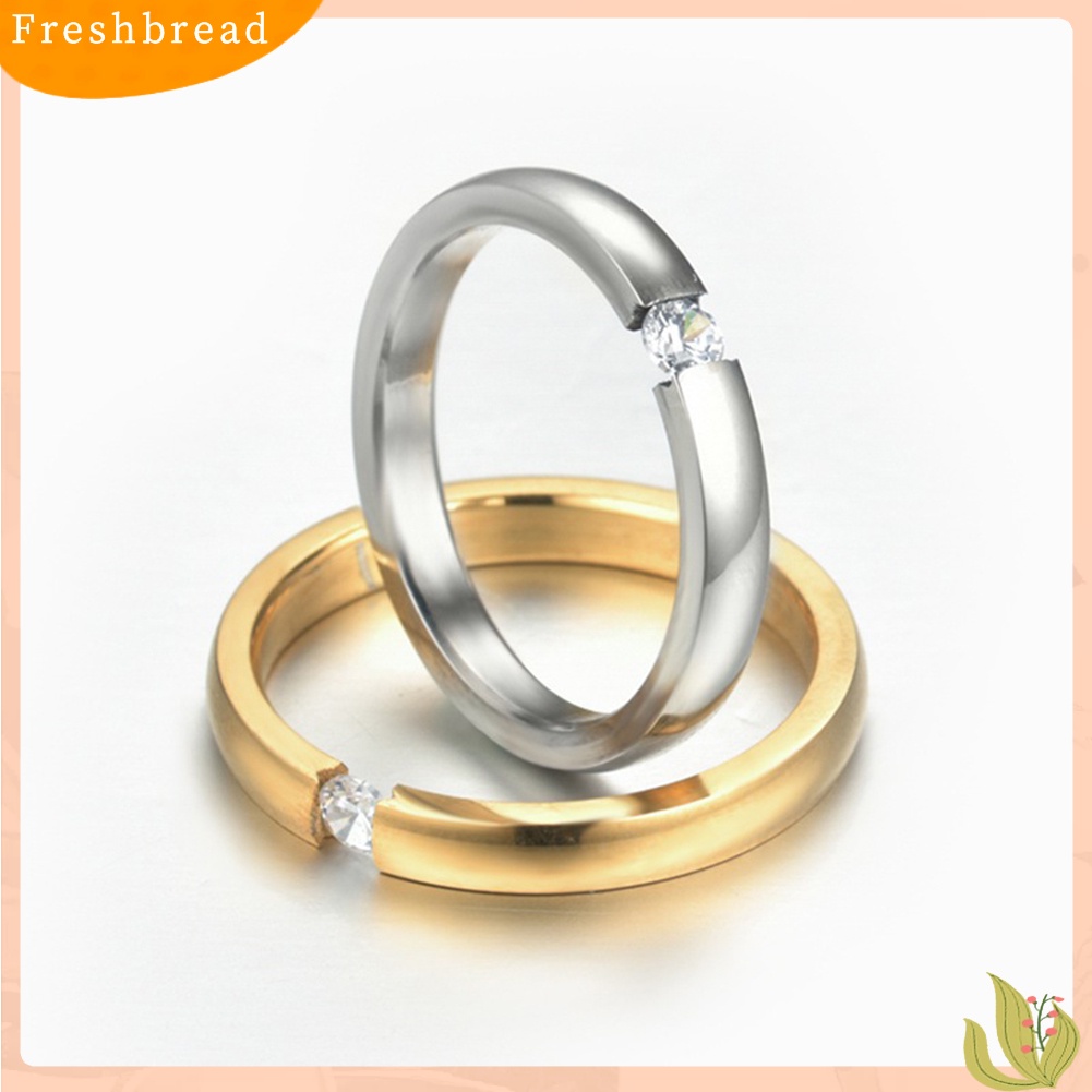 {In Stock} Unisex Fashion Cubic Zirconia Stainless Steel Pasangan Jari Pernikahan Cincin Perhiasan