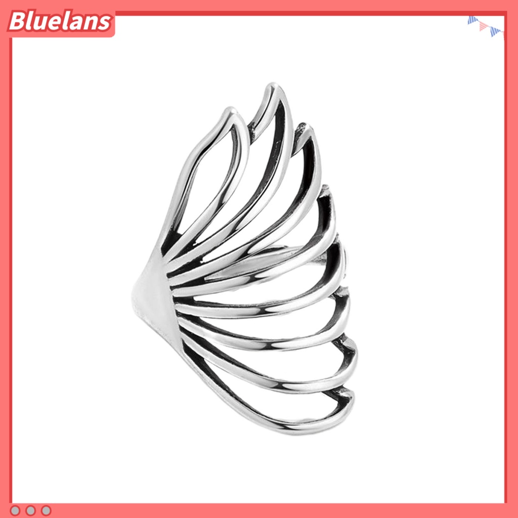 {In Stock} Hip-hop Berlebihan Tembaga Wanita Cincin Berongga Kupu-Kupu Pembukaan Jari Cincin Perhiasan Aksesoris