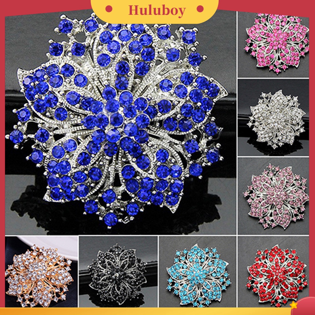 {Ready Stock} Bros Pin Indah Anti Karat Lapis Perak Berlian Imitasi Bulat Blossom Bunga Breastpin Untuk Pacaran