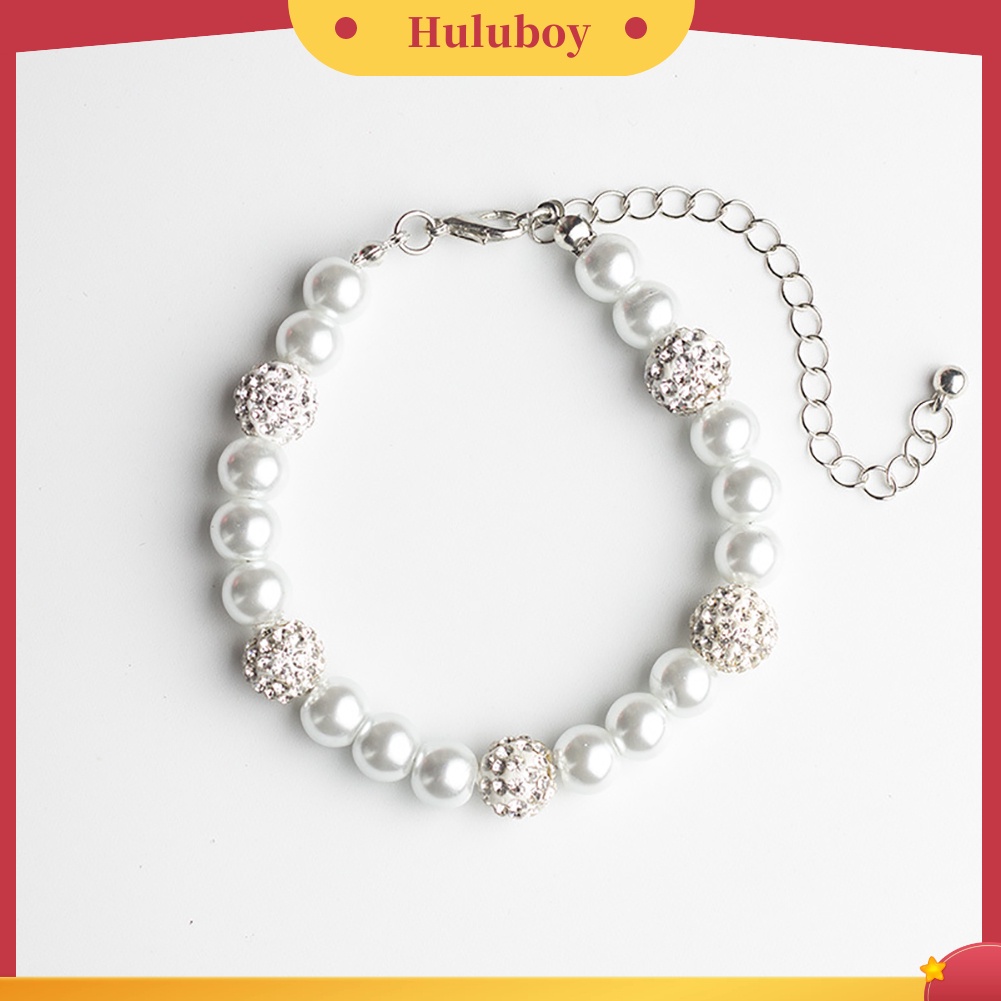 {Ready Stock} Wanita Elegan Mutiara Palsu Hias Berlian Imitasi Liontin Gelang Hadiah Perhiasan Pernikahan