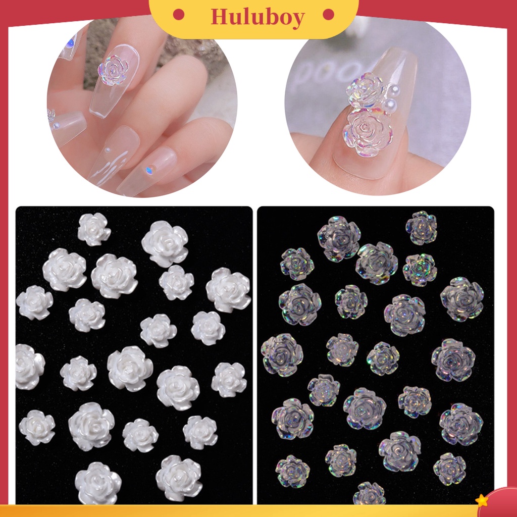 {In Stock} 30Pcs Bunga Dekorasi Kuku Glitter Gaya Aksesoris Kuku Bunga Buatan Nail Art Stud Untuk Salon