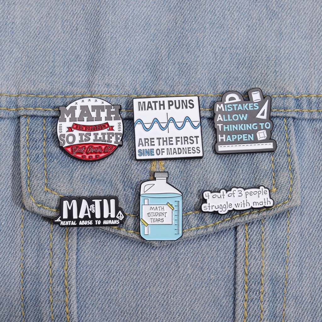 I Love Math Enamel Pin Kreatif Math Akademik Bros Lencana Kerah Pin Sicence Perhiasan Aksesoris Hadiah Untuk Teman Siswa