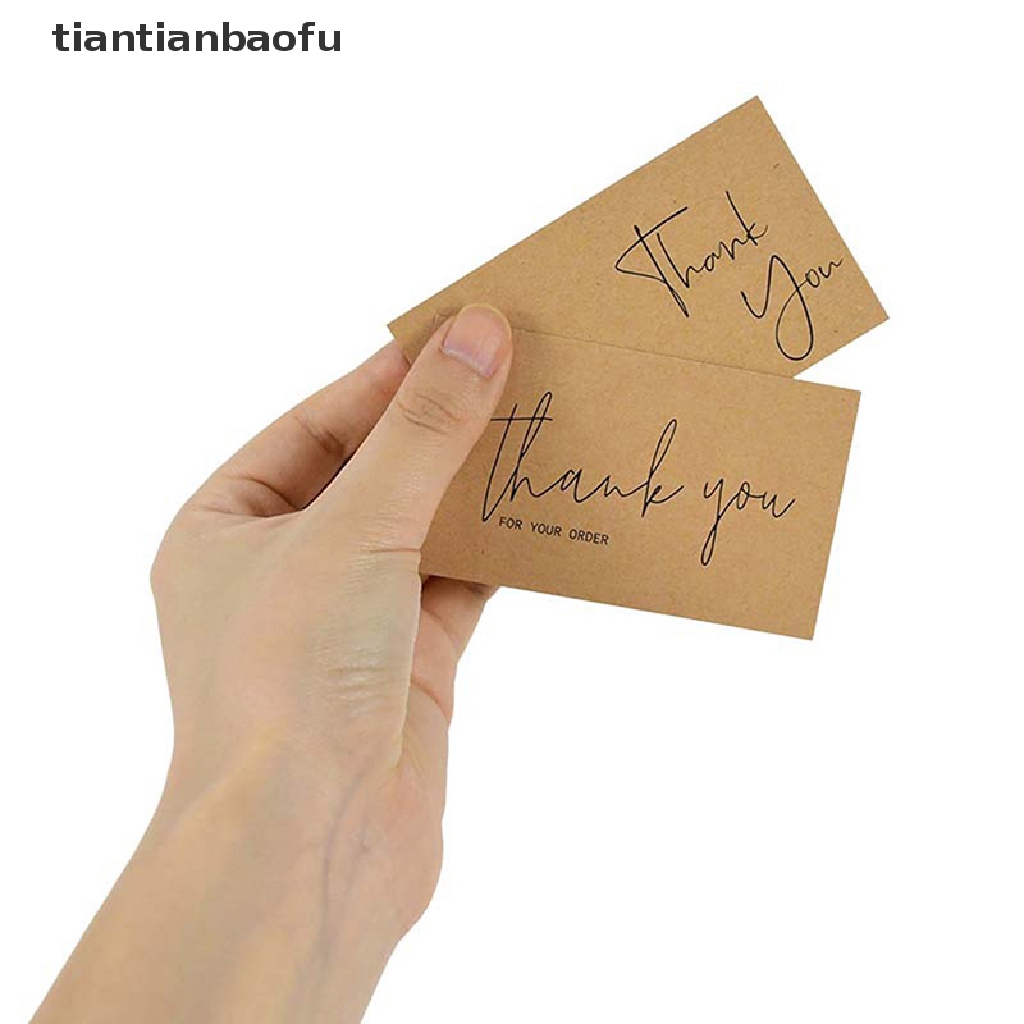 [tiantianbaofu] 30pcs Natural Kraft Paper Card Thank You For Your Order Card Untuk Dekorasi Butik