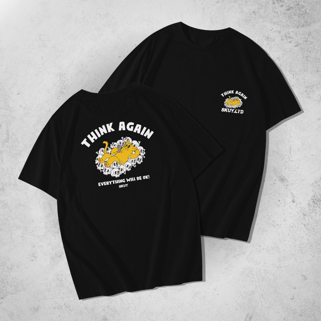Kaos Skuy Dewasa Hitam Unisex | Think Again Skuy SKY188