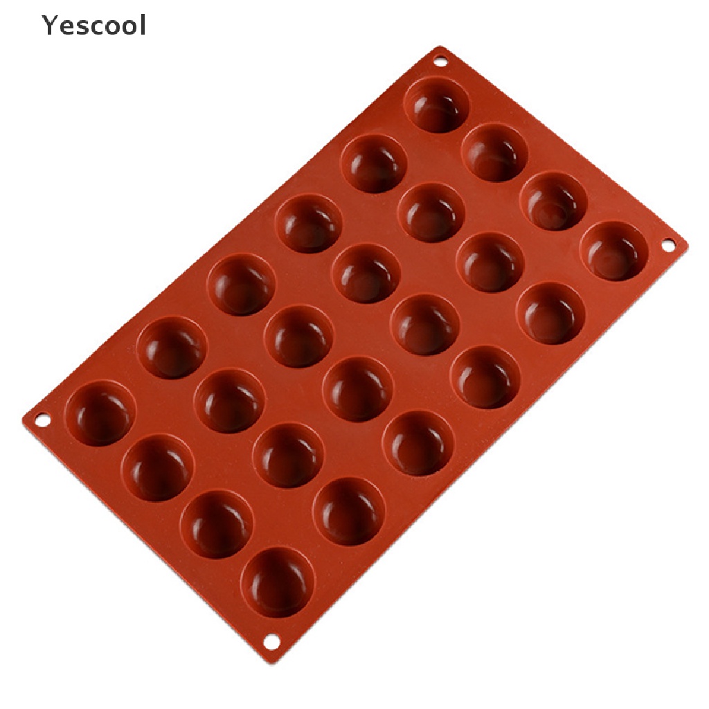 Yescool 1Pc 28rongga Oblate Bentuk Bulat Cetakan Silikon Kue Mousse Tools Baking Mould ID