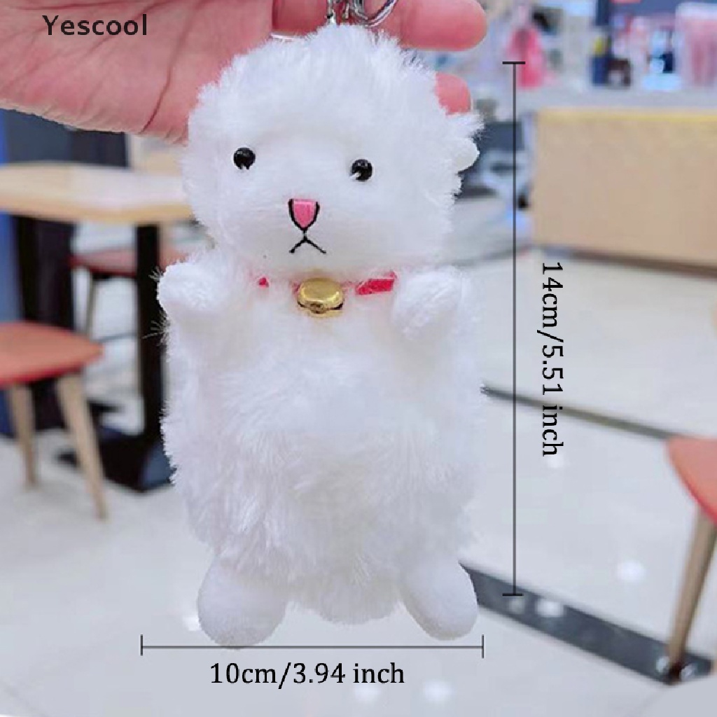 Yescool 15cm Boneka Domba Lucu Gantungan Kunci Mewah Kawaii Aksesoris Plushies Cowok Cewek Keyring ID