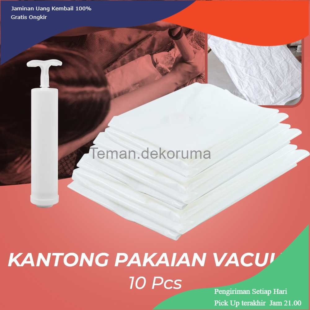 TD - ART WHISM Kantong Plastik Pakaian Vacuum Bag 10 PCS with Hand Pump - WH021