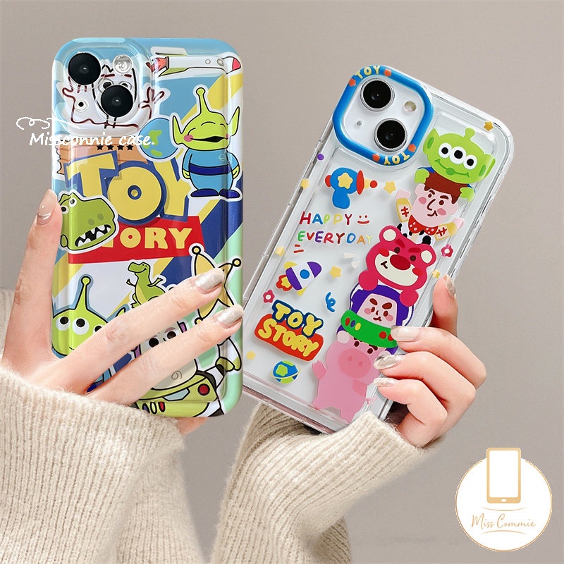 Casing Beruang Strawberry Lucu Redmi Note10 10s 9 11 11s 8 Note10 8 Redmi 12C 10C 9 A1 10A 9A 10 9T 9C NFC POCO F4 Kartun Toy Story Buzz Lightyear Alien Shockproof Airbag Case Cover