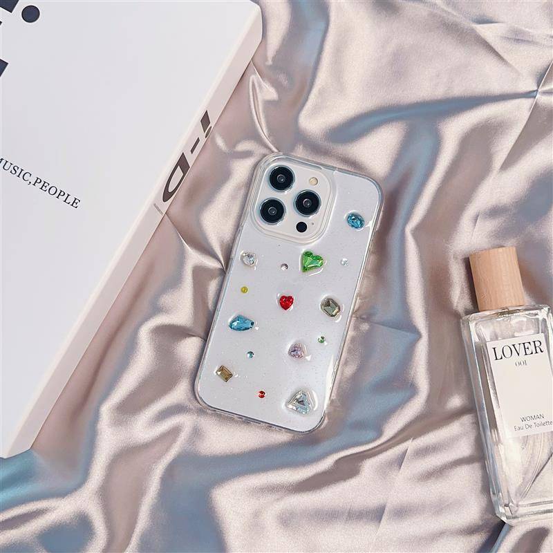 Casing Berlian Glossy Untuk Iphone14 13 12 11 Pro MAX Plus Casing Ponsel Mini Soft Silicone Cover Glitter Rhinestone Capas Untuk iPhone X XS MAX XR 7 8 Plus SE 2022 2020