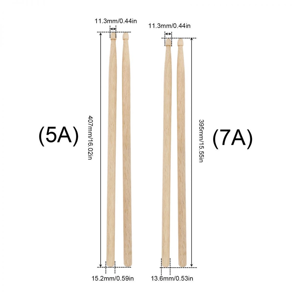 1pasang Drumstik Kayu Oak 5A/7A Untuk Latihan Drum Jazz, Stik Drum Heavy-duty Tahan Lama