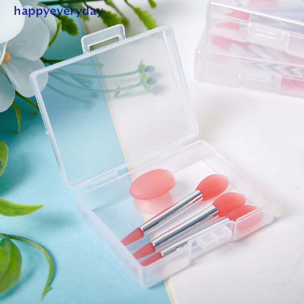 [happy] 3pcs Silikon Lip Balms Lip Mask Brush Dengan Sucker Penutup Debu Makeup Brushes [ID]