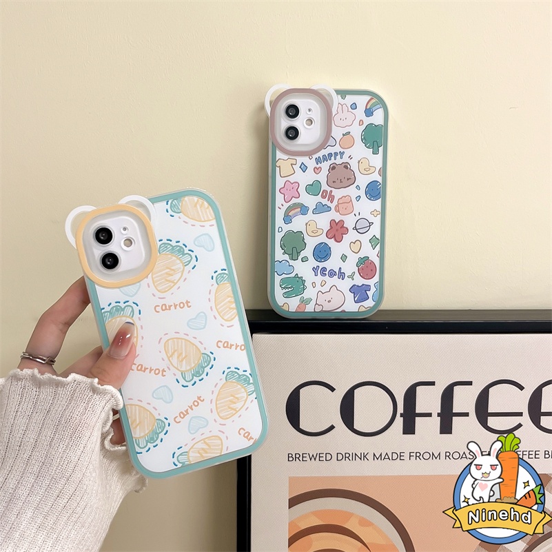 IPHONE Casing Kompatibel Untuk Iphone14 13 12 11 Pro Max X Xr Xs Max SE 8 7 6 6s Plus Casing Ponsel Gaya Kartun Lucu Fashion Tahan Gores Shockproof Glossy Lembut TPU Cover Pelindung