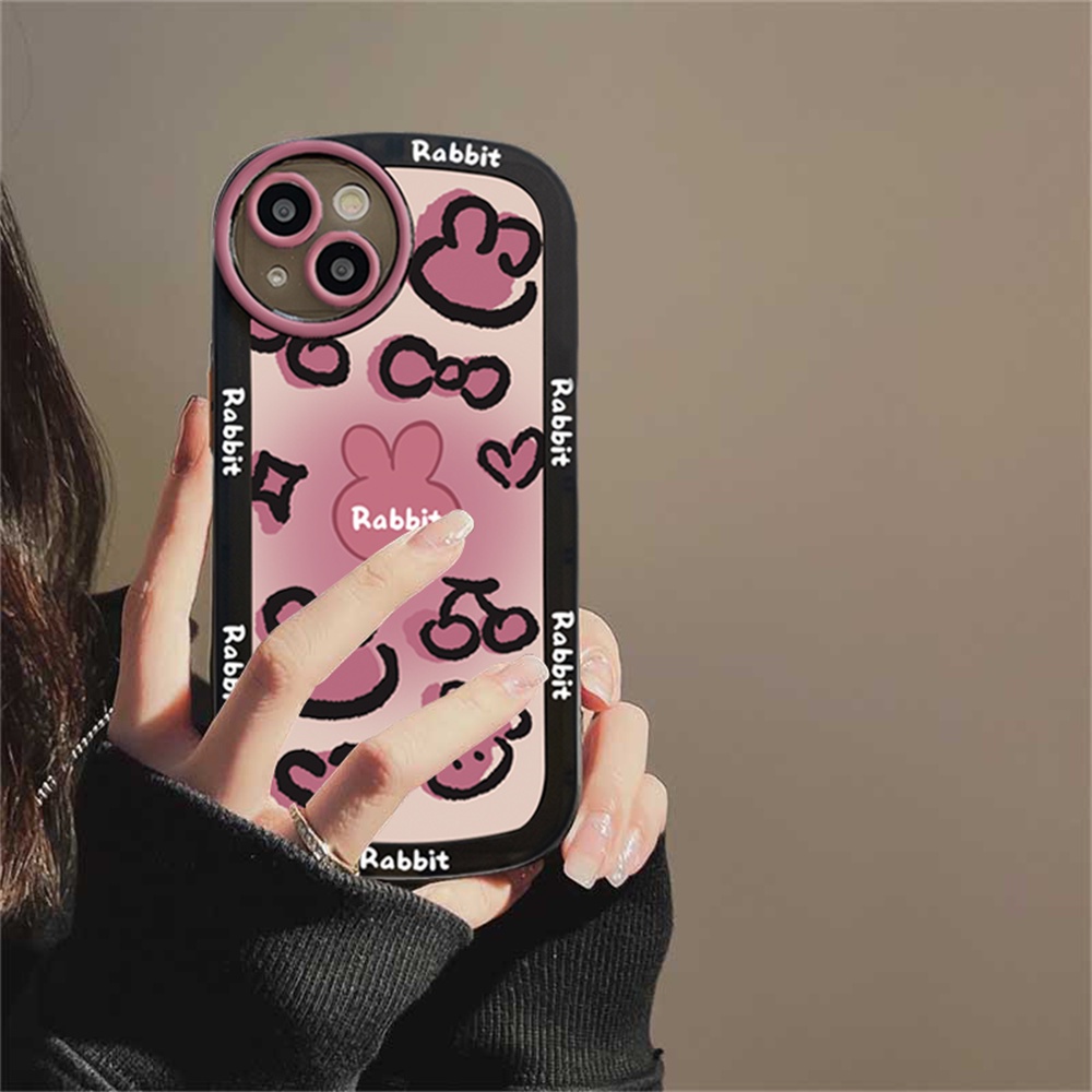 Butterfly Case Samsung A04 A04S A13 A02S A03 A03S A30S A23 A11 A12 A51 A30 A50 A52 A20S A10S M11 M12 J7 Pro J7 Prime J4 Plus Sketsa Cherry Rabbit Dengan Garis Sarung TPU