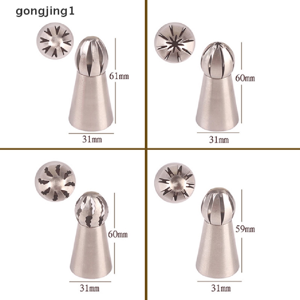 Ggg 4 * Rusia Piping Nozzle Sphere Ball Icing Kembang Gula Pastry Tip Diy Cupcake ID