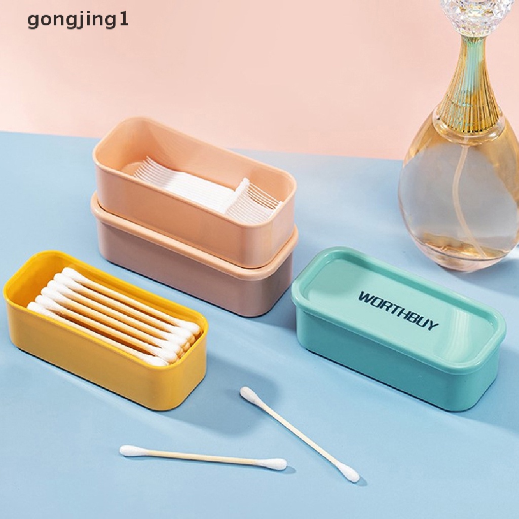 Ggg Ins Portable Cotton Swab Box Travel Floss Holder Case Serba Serbi Kotak Organizer Kawat Tahan Debu Earphone Kabel Kotak Penyimpanan ID