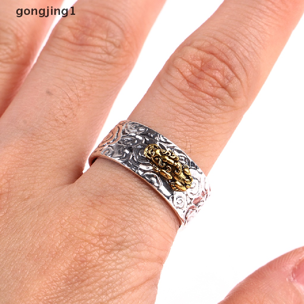 Ggg Cincin Feng Shui PIXIU Ch Amulet Kekayaan Keberuntungan Ukir Kitab Suci Ring ID