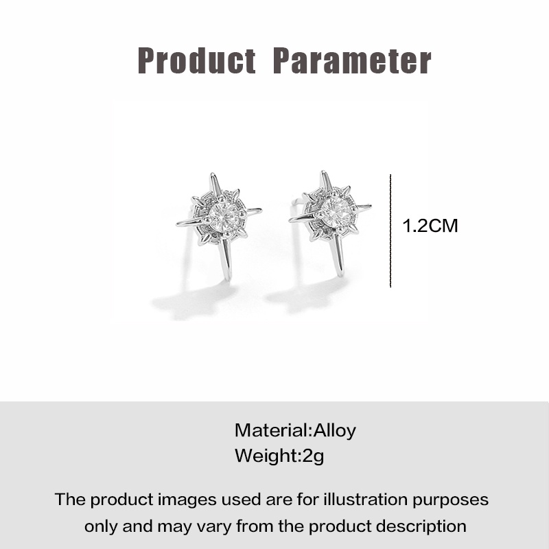 Bintang Anting Hexagon Trendi Jalan Tinggi Serbaguna High-end S925 Perak Anting Untuk Pria Dan Wanita