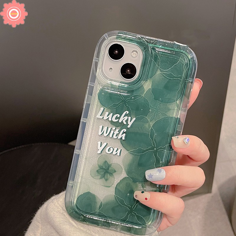 IPHONE Case Bunga Fashion Transparan Kompatibel Untuk Iphone11 14 13 12 Pro MAX XR 7Plus 8Plus 6 6S Plus X XS MAX Art Ink Flower Shockproof Airbag Tpu Soft Phone Cover