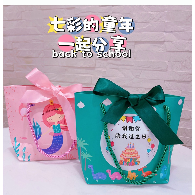 GOODIEBAG ULANG TAHUN / PAPERBAG PREMIUM ULANG TAHUN ANAK / TAS ULANGYAHUN DINOSAURUS MERMAID / BIRTHDAY GODDIE BAG