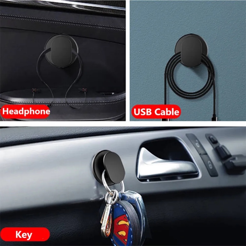 Portable Car Self Adhesive Hidden Mini Plastic Hook/Rak Gantung Kunci Hemat Ruang Otomotif/Kait Penyimpanan Serba Serbi Internal Kendaraan