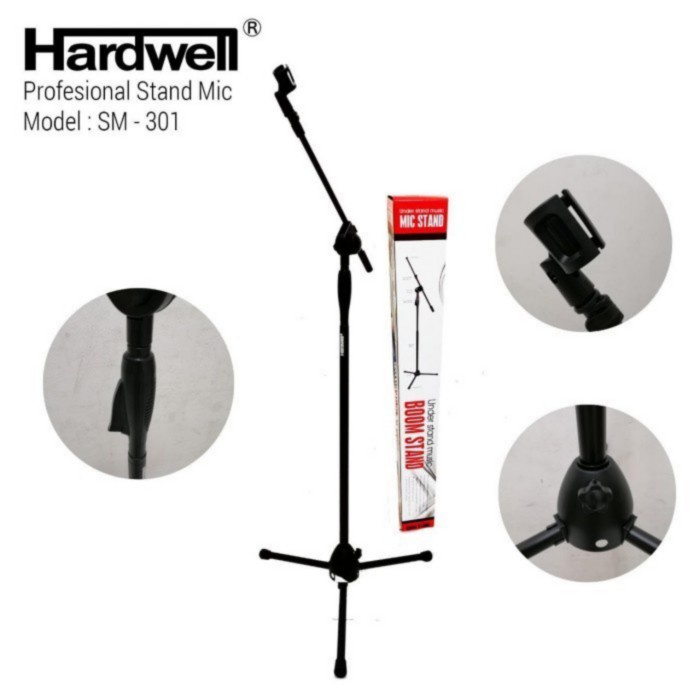 Stand Mic LANTAI Hardwell SM 301 Model Pencet Hydronic Original Sm301