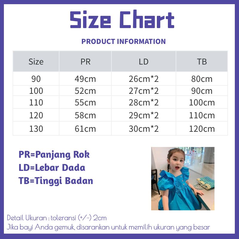 2-5 tahun bayi perempuan musim panas gaun anak-anak versi Korea baru dari gaun putri rok gadis gaun lengan gelembung engah asing