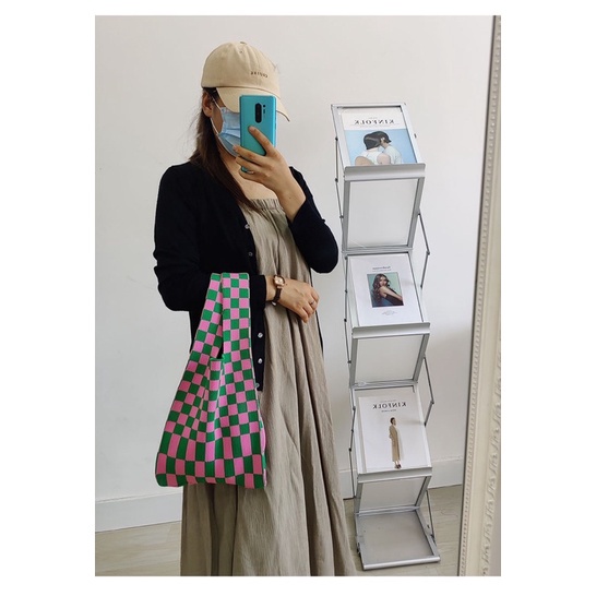 TI 3138 - BUFFOLLOW Vacay Tote Bag Motif Catur - Tas Bangkok Thailand Bufollow Bag - E1